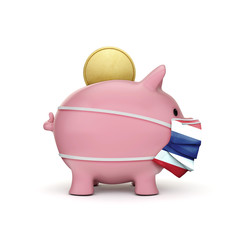 Thailand healthcare savings. Piggy bank with face mask. 3D Render