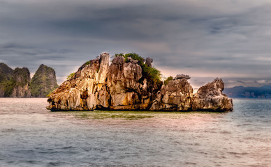 rock on the Ha long beach of Vietnam