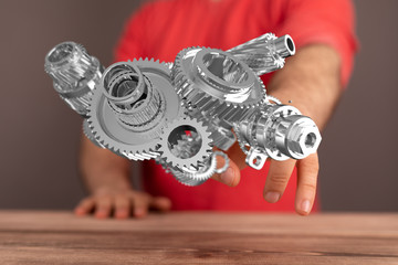 Gear With Success Concept digital.