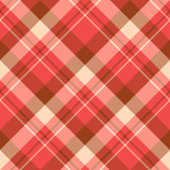 Seamless pattern in awesome red, beige and brown colors for plaid, fabric, textile, clothes, tablecloth and other things. Vector image. 2