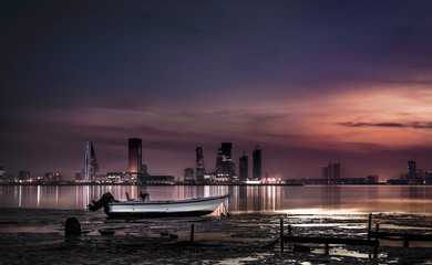 Blue hour at Manama Bahrain from the beach