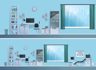 Doctor's office in the hospital. Vector.