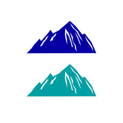 Contemporary design Hills, blue on white