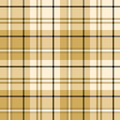 Seamless pattern in awesome light and dark beige and black colors for plaid, fabric, textile, clothes, tablecloth and other things. Vector image.