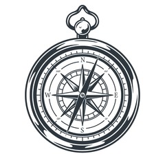 nautical compass for camping and sailing map