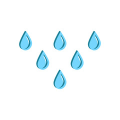 Raindrops  icon.3d vector illustration and isometric view.	