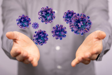 flu virus attack digital 3d  epidemic.