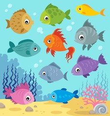 Fototapeta premium Stylized fishes topic image 6