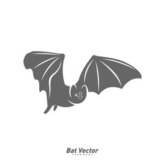 Bat logo vector template. Silhouette of bat design illustration