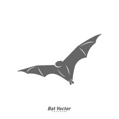 Bat logo vector template. Silhouette of bat design illustration