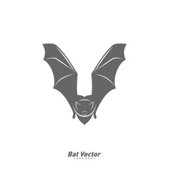 Bat logo vector template. Silhouette of bat design illustration