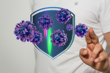 mikro digital epidemic corona virus nCoV , Novel Coronavirus 19-NCP. nCoV denoted is...