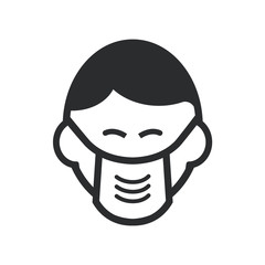 Man face with mask icon vector