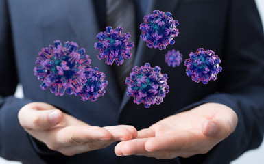 flu virus attack digital 3d  epidemic.