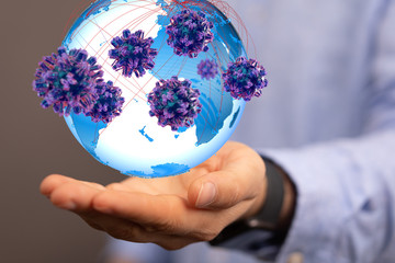 flu virus attack digital 3d  epidemic.