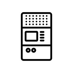 Retro computer icon vector. Thin line sign. Isolated contour symbol illustration