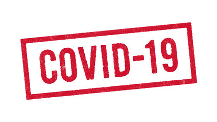 Vector illustration of the word Covid-19 (abbreviation of Coronavirus disease 2019) in red ink stamp
