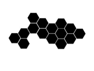 Black hexagonal icon on white background.
