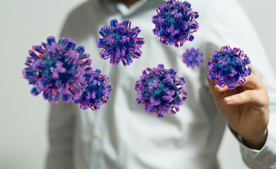 mikro digital epidemic corona virus nCoV , Novel Coronavirus 19-NCP. nCoV denoted is...