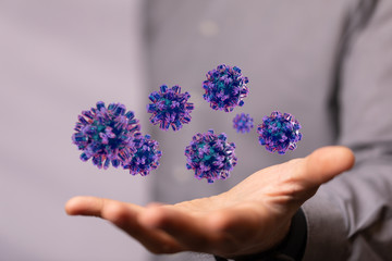 flu virus attack digital 3d  epidemic.