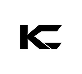 Initial 2 letter Logo Modern Simple Black KC