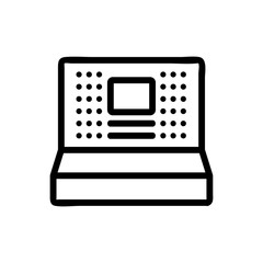 Retro computer icon vector. Thin line sign. Isolated contour symbol illustration