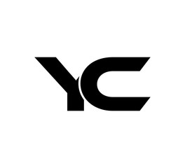 Initial 2 letter Logo Modern Simple Black YC