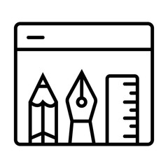 Ruler and pencil line icon