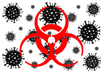Coronavirus danger. Novel coronavirus (2019-nCoV), Abstract virus strain model. Vector illustration.Stop coronavirus. Coronavirus outbreak.