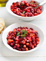 Beet salad in bowl