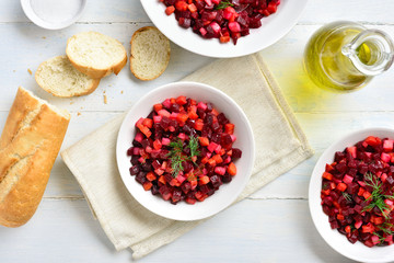 Beet salad in bowl