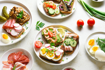 Open faced sandwiches