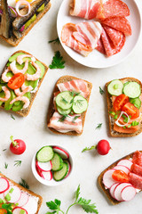 Open faced sandwiches