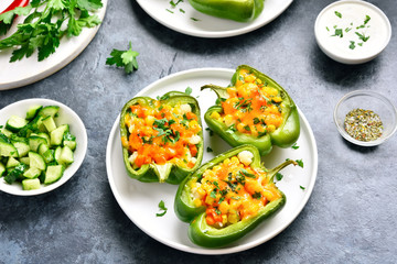Stuffed green bell peppers