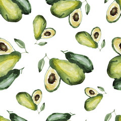  avocado pattern seamless plants vegetables vegetarianism healthy nutrition on white background