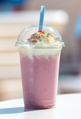 Fruit cocktail with ice cream