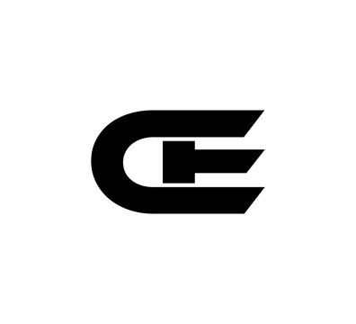 Initial 2 letter Logo Modern Simple Black CE