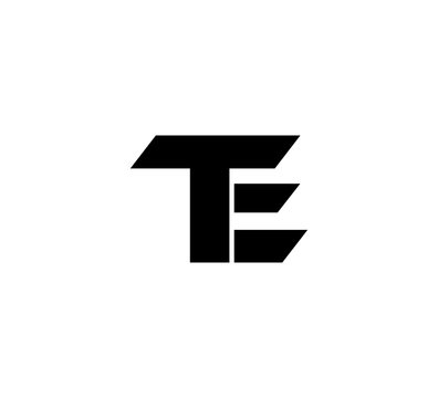 Initial 2 letter Logo Modern Simple Black TE