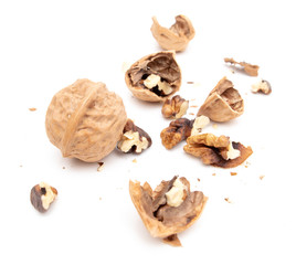 Walnuts isolated on a white background