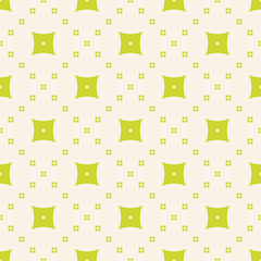 Green geometric seamless pattern. Bright colorful funky summer background. Simple repeatable vector abstract texture with small perforated squares in diagonal grid. Fresh design for decoration, prints