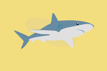 Vector Isolated Illustration of a Shark