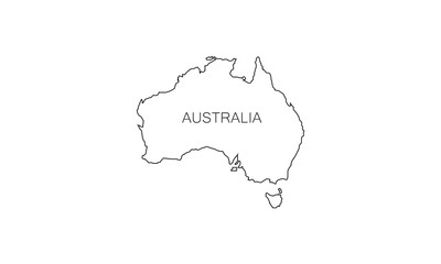 Australia outline map national borders country shape