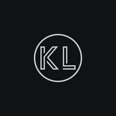 Creative Letter KL logo icon design template elements