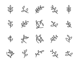 set of sprout icons, leaf, plant, nature, environment