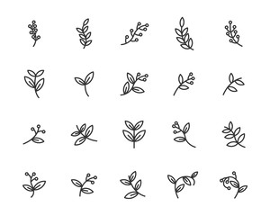 set of sprout icons, leaf, plant, nature, environment