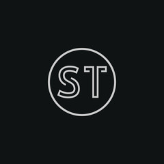 Creative Letter ST logo icon design template elements