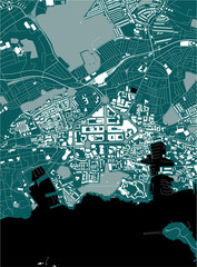 map of the city of Plymouth, Devon, South West England, England, UK