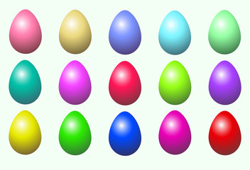 Easter eggs, vector object for design, for your creativity, Vector set of colored eggs, layout, template.	