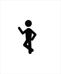 man flat icon,man stand on one leg icon,vector best flat design icon.