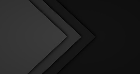 Abstract 3d render, modern black geometric background, graphic layer design